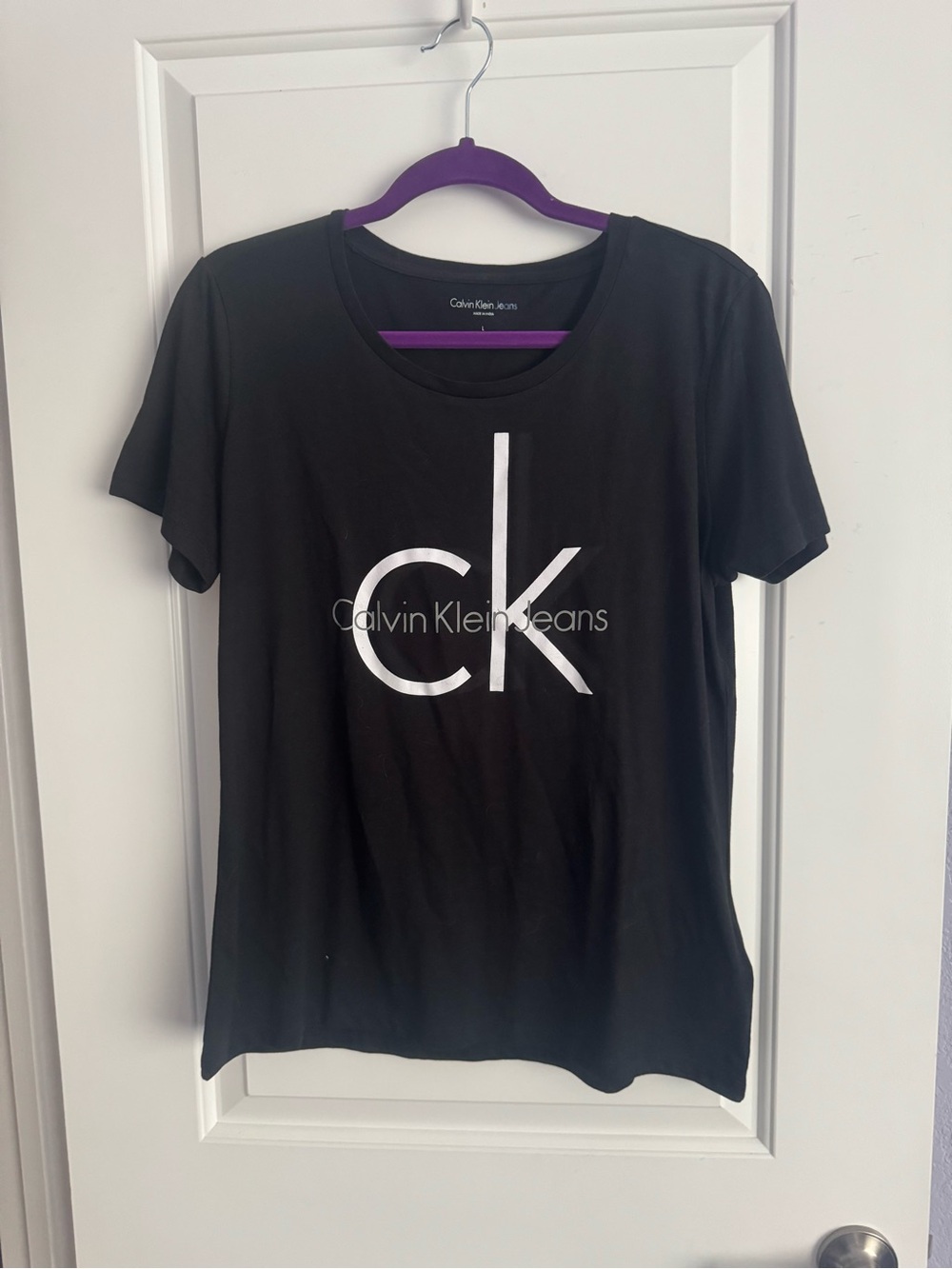 CK, soft tee, L, NWT